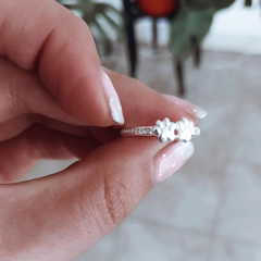 Anillo huellitas con micropave Plata 925 - comprar online