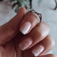 Anillo moñito con micropave Plata 925