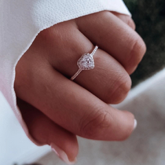 Anillo con cubics corazón engarzado Plata 925 - Ni idea
