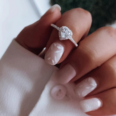 Anillo con cubics corazón engarzado Plata 925 en internet