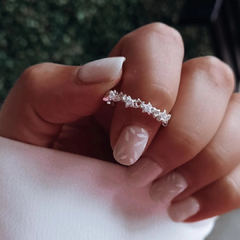 Anillo estrellas caladas con cubic Plata 925 - comprar online