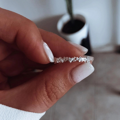 Anillo estrellas caladas con cubic Plata 925