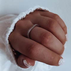 Anillo corazón con micropave al rededor Plata 925