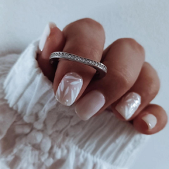 Anillo corazón con micropave al rededor Plata 925 - comprar online