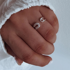 Anillo alfiler de gancho con micropave Plata 925 en internet
