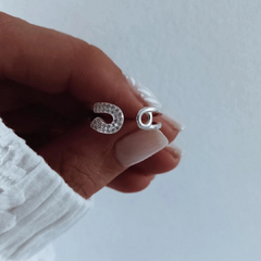 Anillo alfiler de gancho con micropave Plata 925 - Ni idea