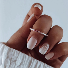 Anillo piel de serpiente con cubics fucsias Plata 925 - comprar online