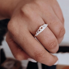 Anillo tiara con corazones Plata 925 en internet