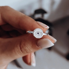 Anillo ojito con micropave Plata 925