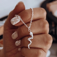 Cadena 50 cm con dije snake Acero blanco