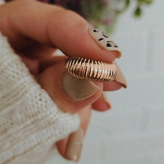 Aro cuff tramado Plata rosé