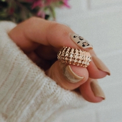Aro cuff corrugado Plata rose