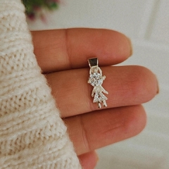 Dije nena con cubic blanco Plata 925