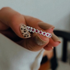 Anillo estrellas con cubic fucsia Plata 925 en internet