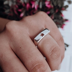 Anillo cuadrado calado estrella Plata 925 - comprar online