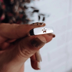 Anillo cuadrado calado estrella Plata 925 - Ni idea