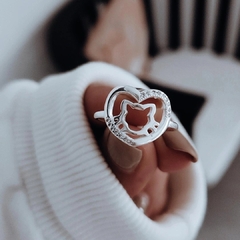 Anillo gatito con micropave Plata 925