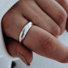 Anillo bombé liso Plata 925 en internet