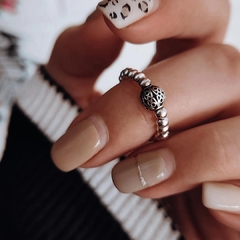 Anillo elástico bolitas con esfera calada Plata 925 en internet