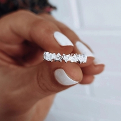 Anillo estrellas alrededor con cubics Plata 925 - comprar online
