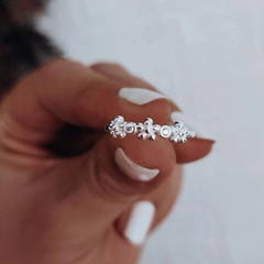 Anillo florcitas con cubics Plata 925 - comprar online