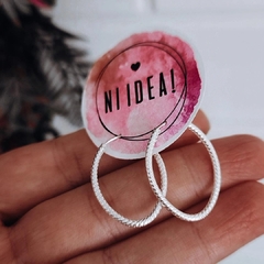 Argollas tramadas ovaladas 2.5 cm Plata 925