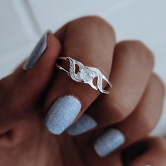 Anillo doble con arabescos y cubic engarzado Plata 925