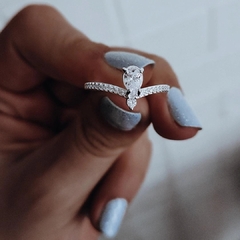 Anillo con doble cubic engarzado y micropave Plata 925 en internet