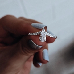 Anillo con doble cubic engarzado y micropave Plata 925