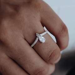 Anillo con doble cubic engarzado y micropave Plata 925 - comprar online