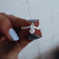 Anillo con doble cubic engarzado y micropave Plata 925 - Ni idea