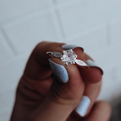 Anillo con micropave y zircón grande engarzado Plata 925 - comprar online