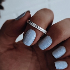 Anillo corazoncitos y cubics Plata 925 - tienda online