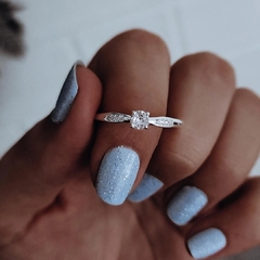 Anillo micropave con cubic engarzado Plata 925 en internet