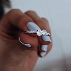 Anillo micropave con cubic engarzado Plata 925 - tienda online