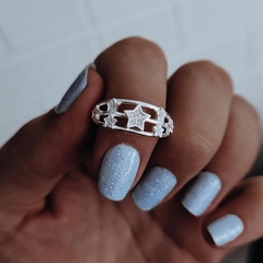Anillo triple con estrellas micropave Plata 925 - comprar online