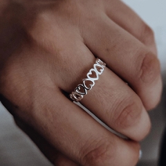 Anillo corazones calados alrededor Plata 925 - comprar online