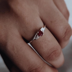 Anillo con micropave y cubic fucsia Plata 925 - comprar online