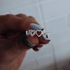 Anillo corazones calados con micropave Plata 925 en internet