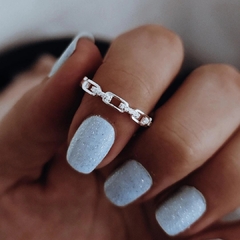 Anillo cadena micropave Plata 925 - comprar online