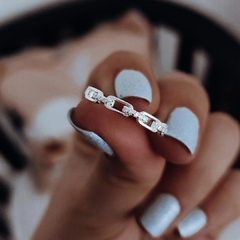 Anillo cadena micropave Plata 925