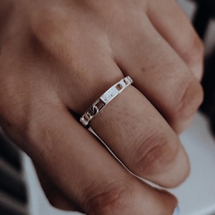 Anillo eslabones con rectángulos micropave Plata 925 - Ni idea