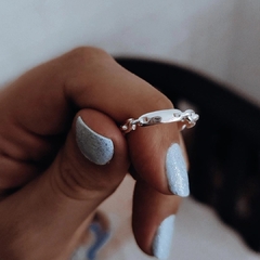 Anillo eslabones con micropave Plata 925 - comprar online