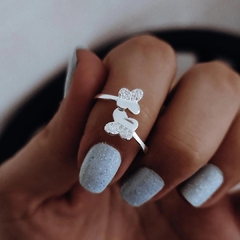 Anillo doble mariposa regulable Plata 925
