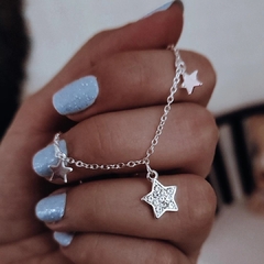 Cadena 45/50 cm con estrellitas alrededor Acero blanco en internet