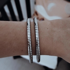 Pulsera esclava inflada labrada Acero quirúrgico 6.3 cm