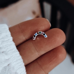 Solitario arcoiris cubics Plata 925