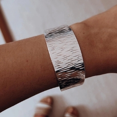 Pulsera esclava labrada regulable Acero blanco