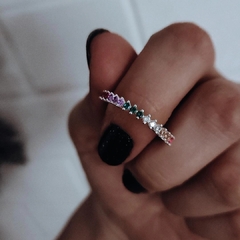 Anillo cubics de colores Plata 925 - Ni idea