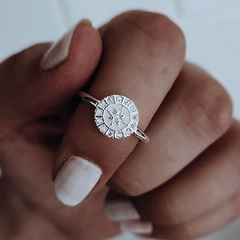 Anillo rosa de los vientos con micropave Plata 925 - comprar online